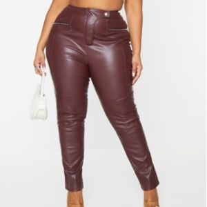 Faux Leather Biker Pants